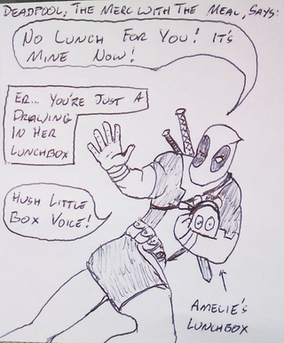 Illustration for article titled Father draws his daughter silly superhero cartoons to convince her to eat her lunch